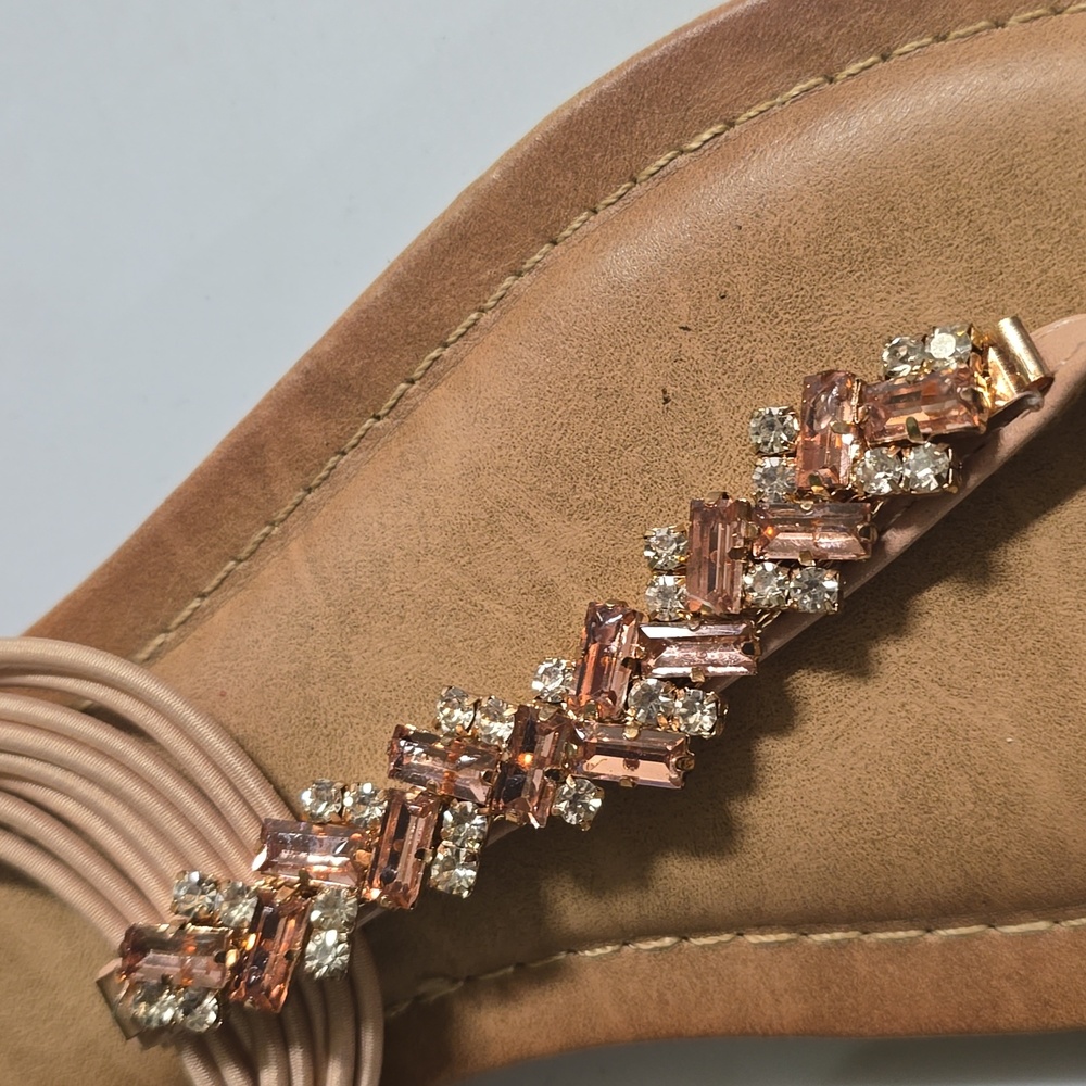 Sandals From Ross Elegant Rose Gold Sandals with Rhinestones Embellishments 10 - Picture 7 of 7